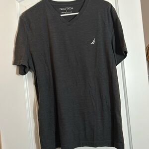 Nautica performance v-neck, large, gray